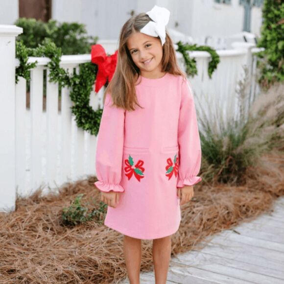 The Beaufort Bonnet Company TBBC Eliza Bow Pink Appliqué Dress Size 10 - Picture 1 of 7